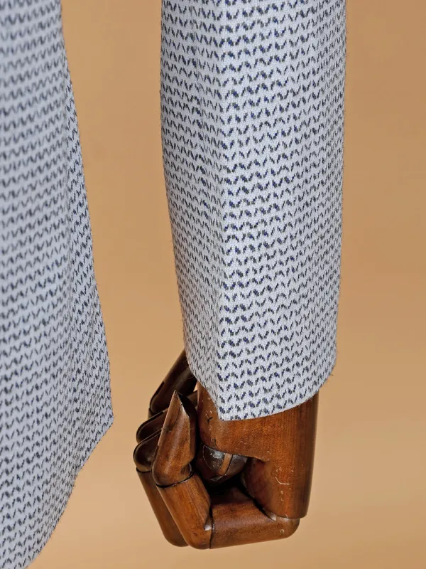 Printed grey corduroy blazer for stylish men