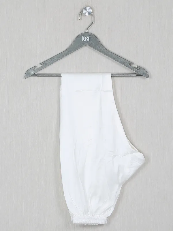 Printed off white festive wear waistcoat set