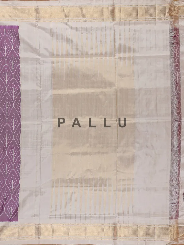 Printed purple patola silk printed saree