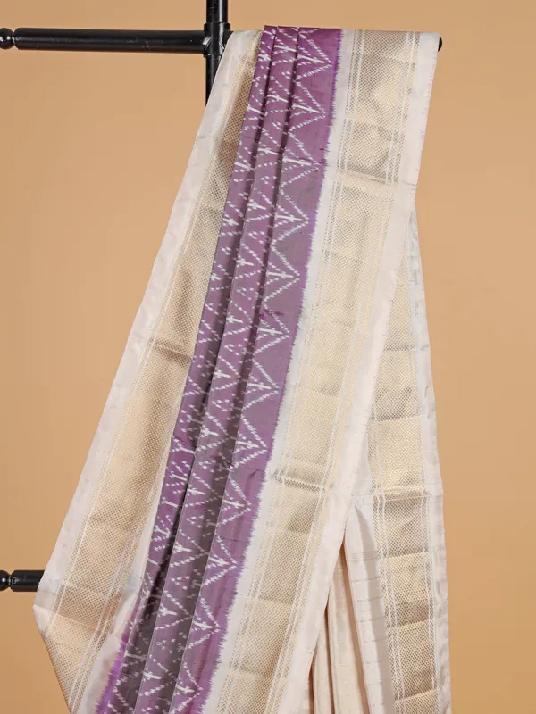 Printed purple patola silk printed saree