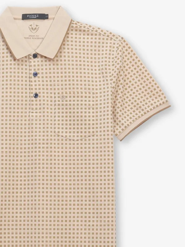 PSOULZ beige printed cotton t-shirt