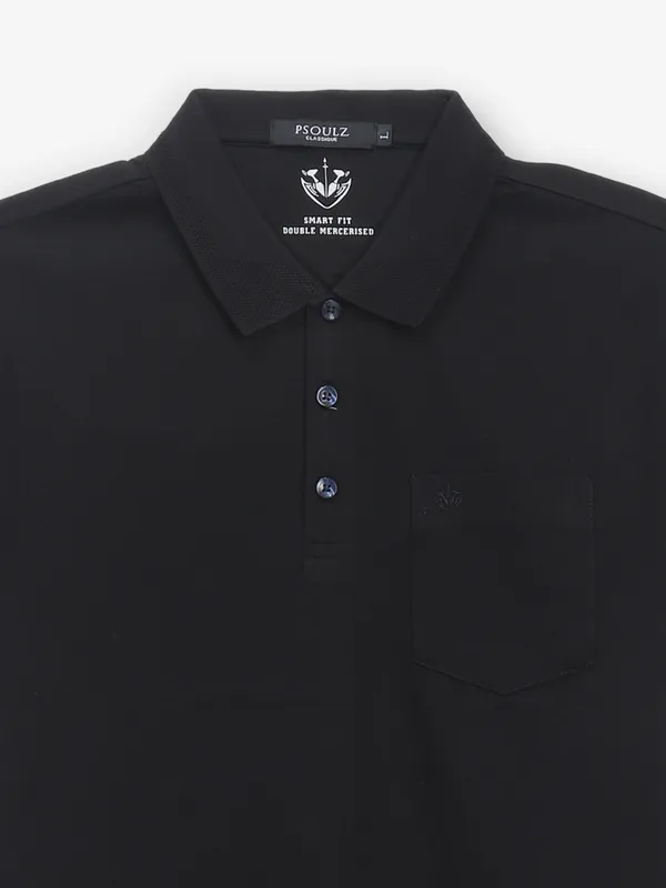 PSOULZ black slim fit cotton t-shirt