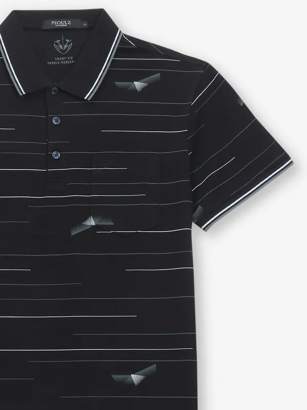 PSOULZ black stripe cotton t-shirt