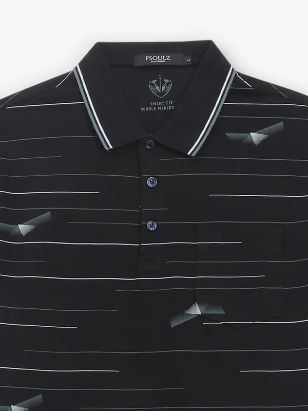 PSOULZ black stripe cotton t-shirt
