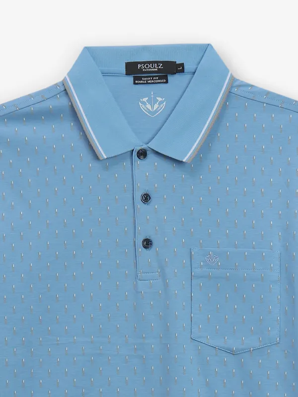 PSOULZ blue printed cotton t-shirt