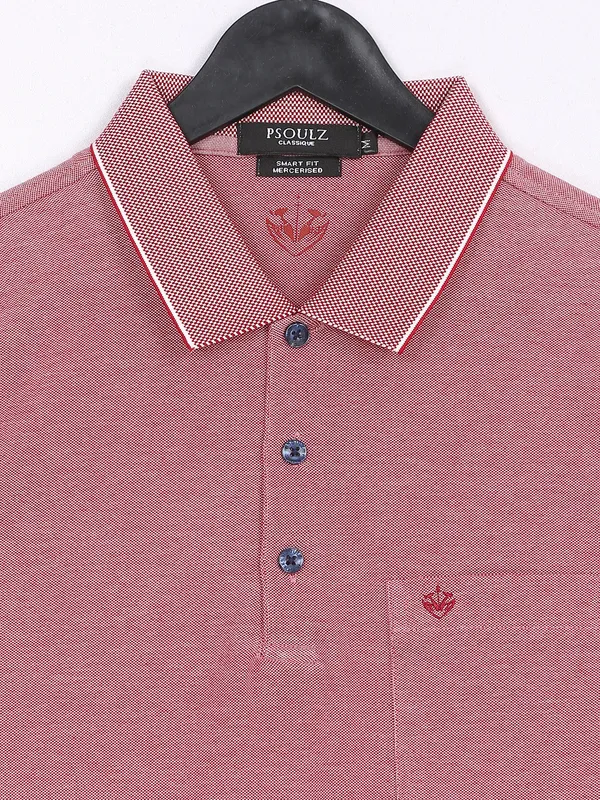 PSOULZ coral pink polo neck t shirt