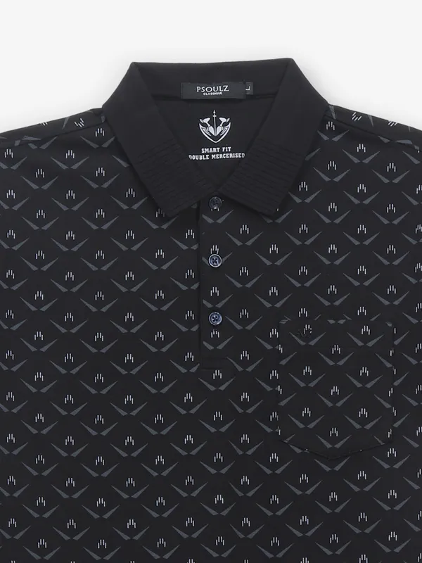 PSOULZ cotton black printed t-shirt