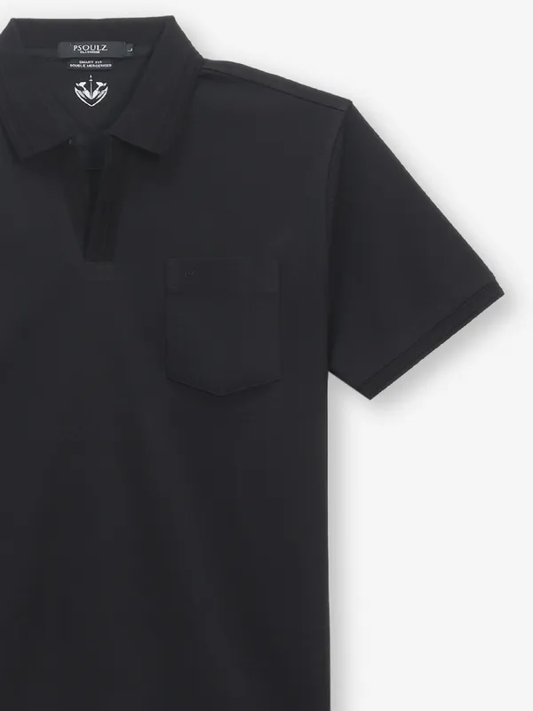 PSOULZ cotton black slim fit t-shirt