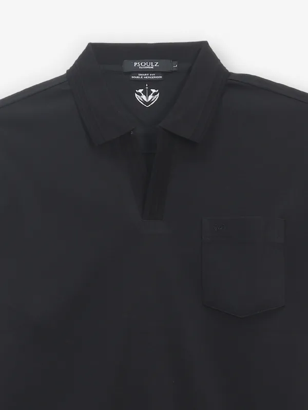 PSOULZ cotton black slim fit t-shirt
