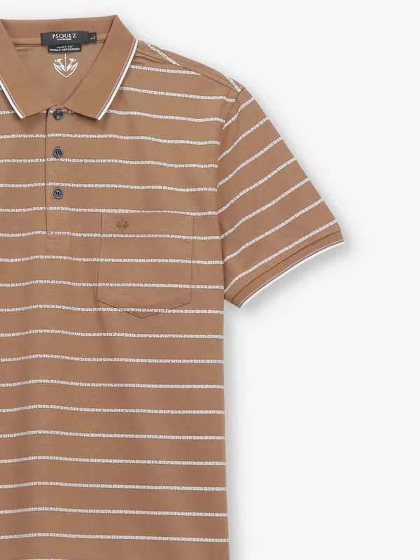 PSOULZ cotton light brown t-shirt