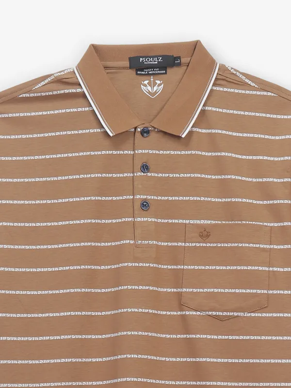 PSOULZ cotton light brown t-shirt