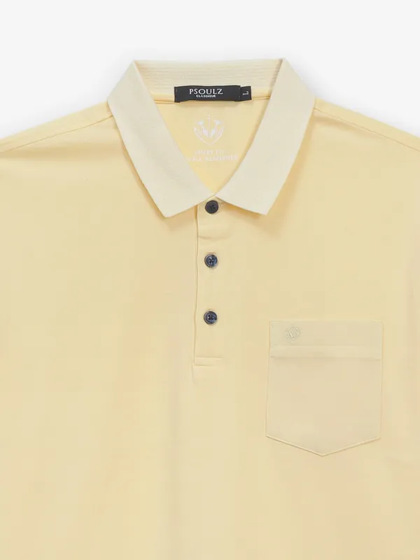 PSOULZ cotton lime yellow t-shirt