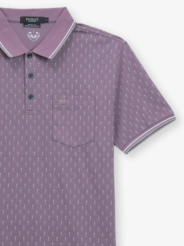 PSOULZ cotton purple cotton t-shirt