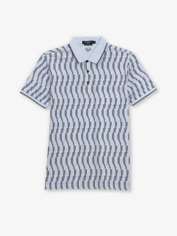 PSOULZ cotton white casual printed t-shirt