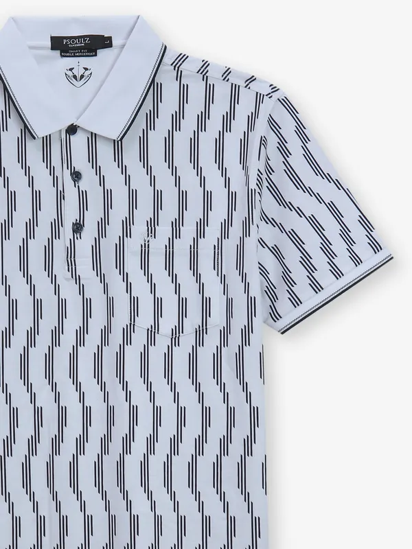 PSOULZ cotton white casual printed t-shirt