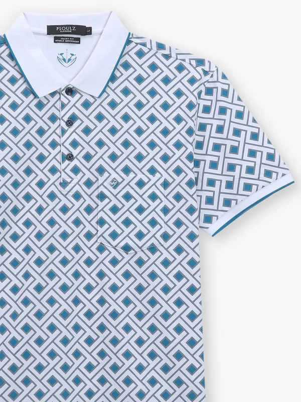 PSOULZ cotton white printed t-shirt
