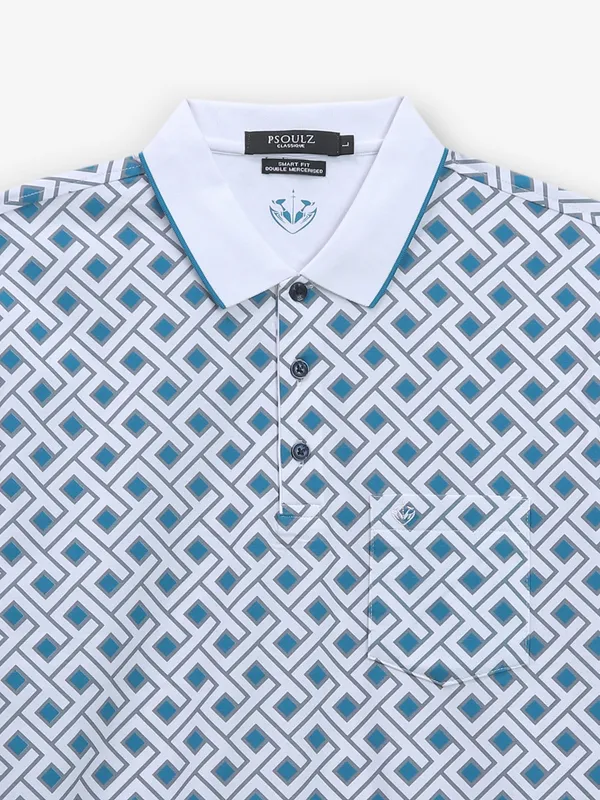 PSOULZ cotton white printed t-shirt