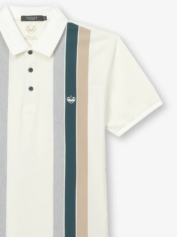 PSOULZ cotton white stripe t-shirt