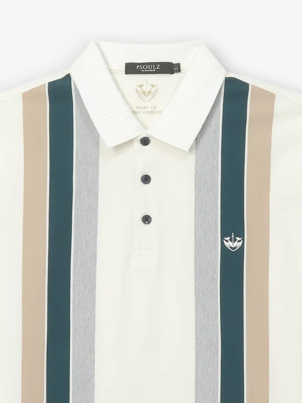 PSOULZ cotton white stripe t-shirt