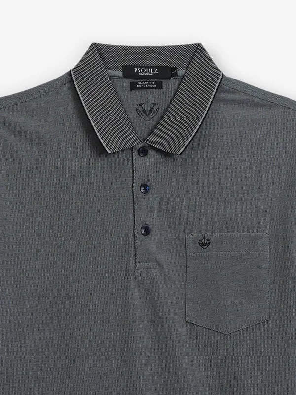 PSOULZ dark grey plain cotton t-shirt
