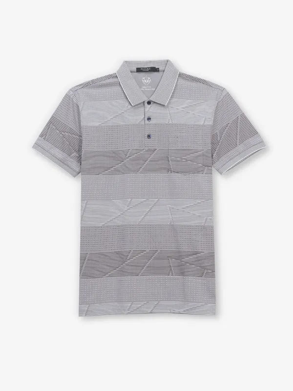 PSOULZ grey casual printed cotton t-shirt
