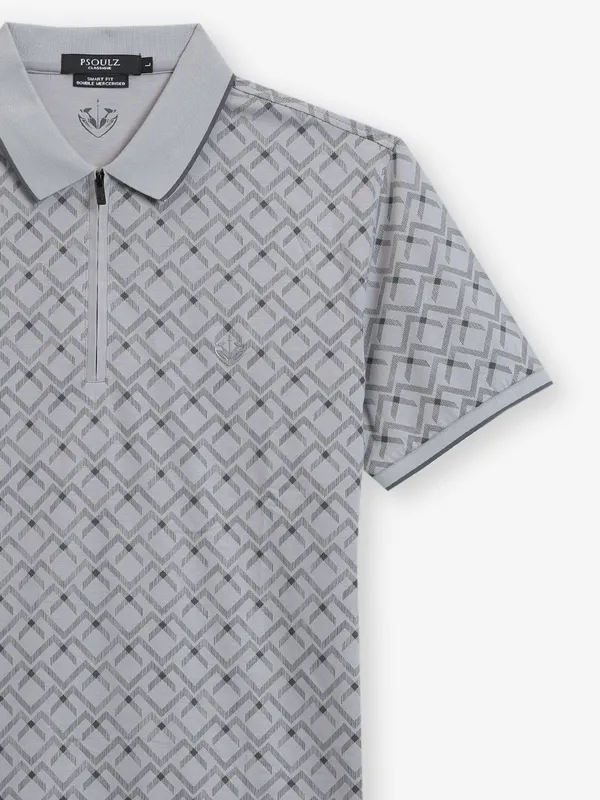 PSOULZ grey texture cotton t-shirt