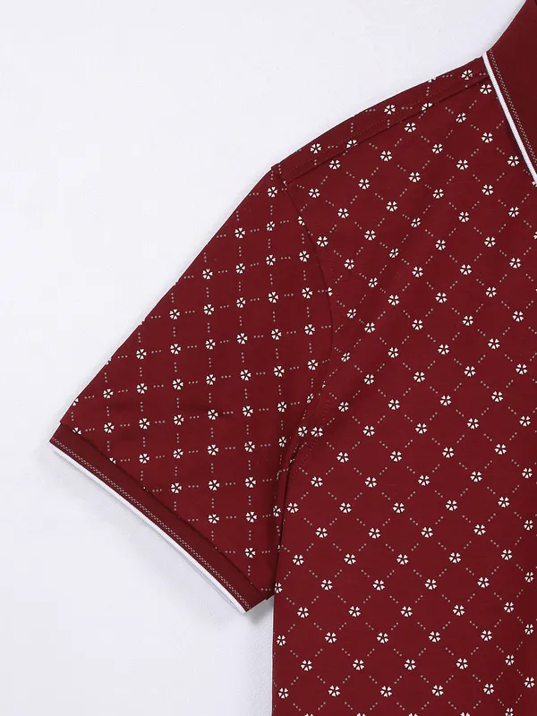 PSOULZ maroon cotton t shirt