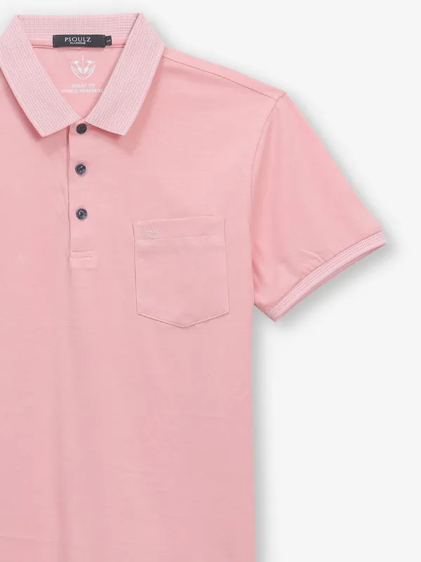 PSOULZ peach slim fit t-shirt