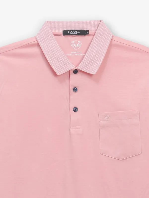 PSOULZ peach slim fit t-shirt