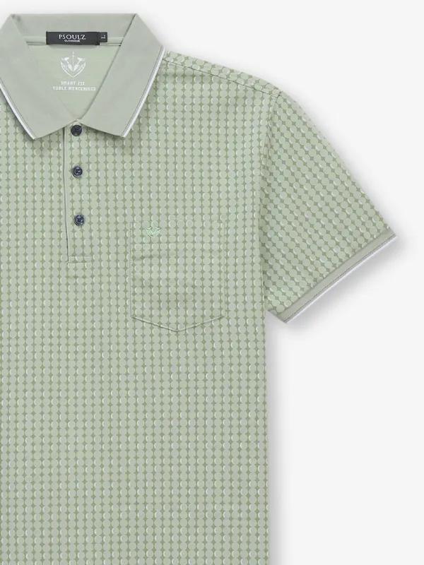PSOULZ pista green printed cotton t-shirt