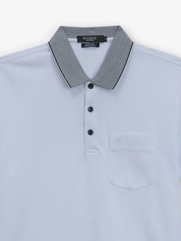 PSOULZ plain white cotton polo t-shirt