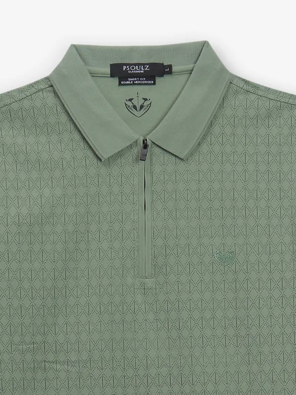 PSOULZ printed green cotton t-shirt