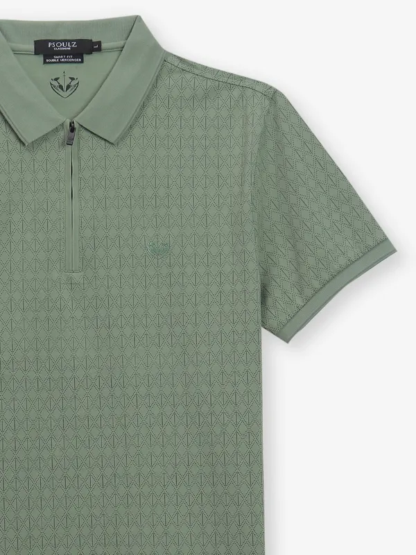 PSOULZ printed green cotton t-shirt