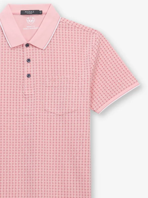 PSOULZ printed peach cotton t-shirt
