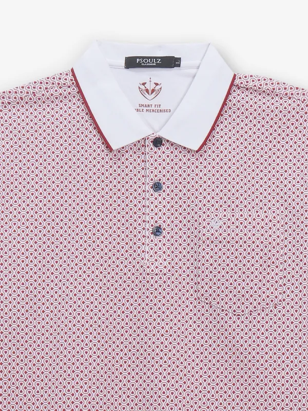 PSOULZ red and white cotton printed t-shirt