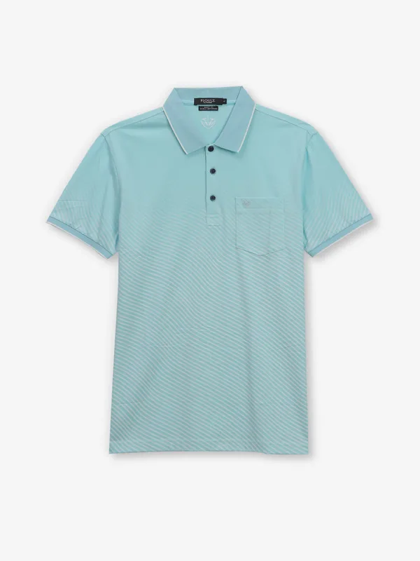 PSOULZ sky blue cotton printed t-shirt
