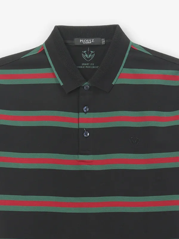 PSOULZ striped cotton black t-shirt