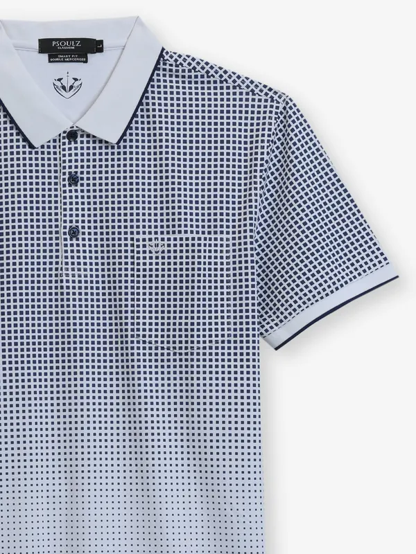 PSOULZ white and navy printed t-shirt