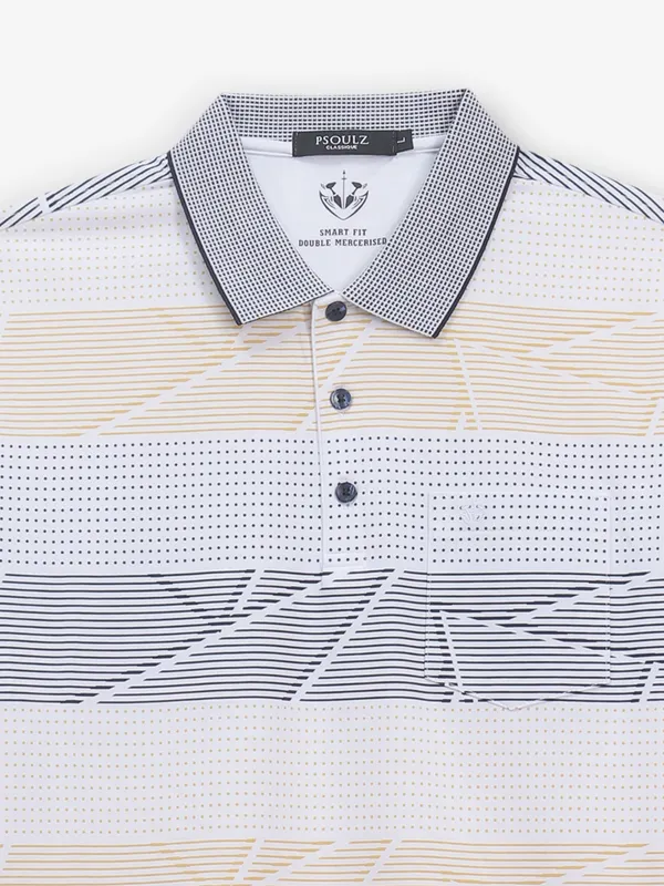 PSOULZ white cotton slim fit t-shirt