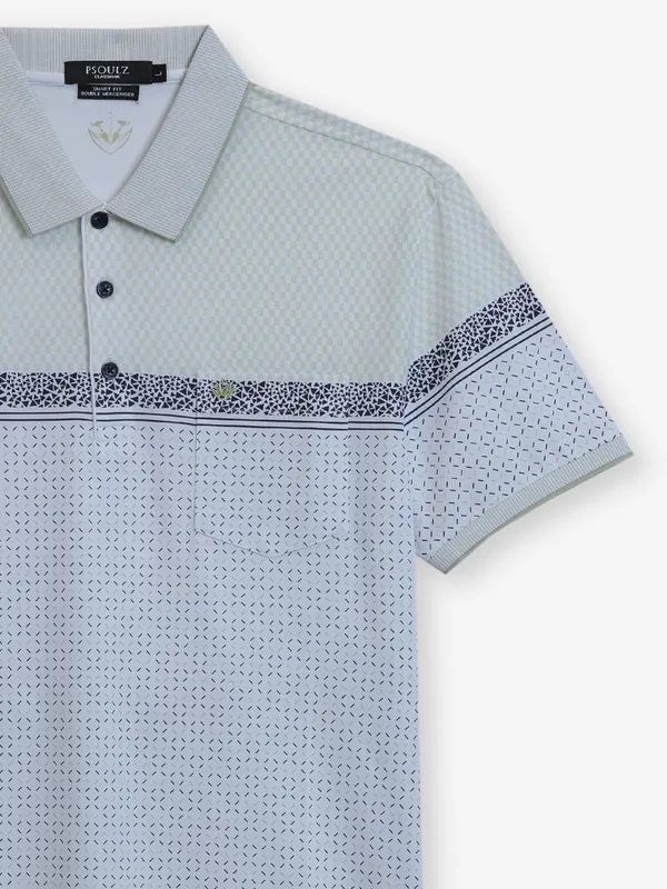 PSOULZ white printed casual cotton t-shirt