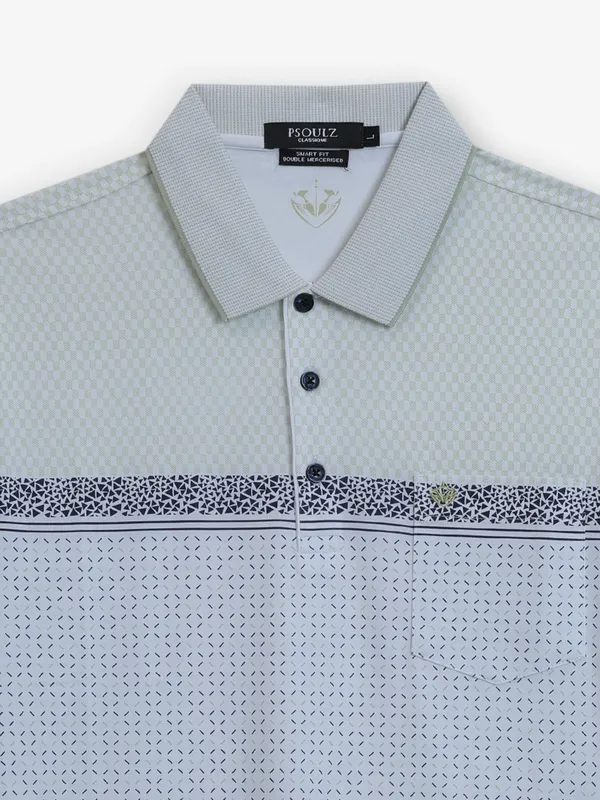 PSOULZ white printed casual cotton t-shirt