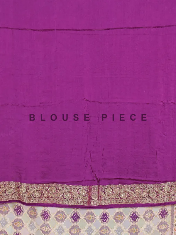 Purple bandhej print masru silk saree