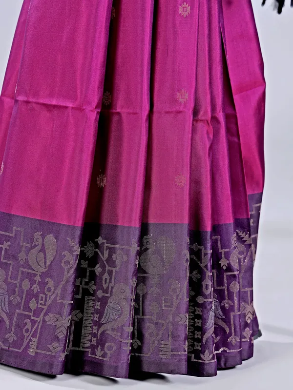 Purple banglori silk saree with zari work