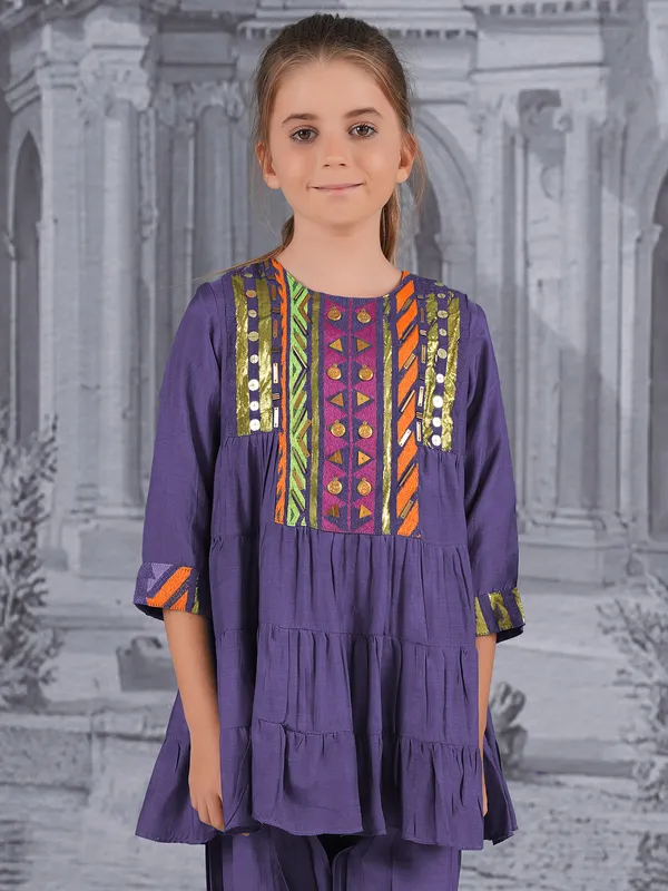 Purple co-ord set in smooth cotton