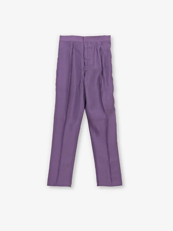 Purple cotton indowestern with embroidery