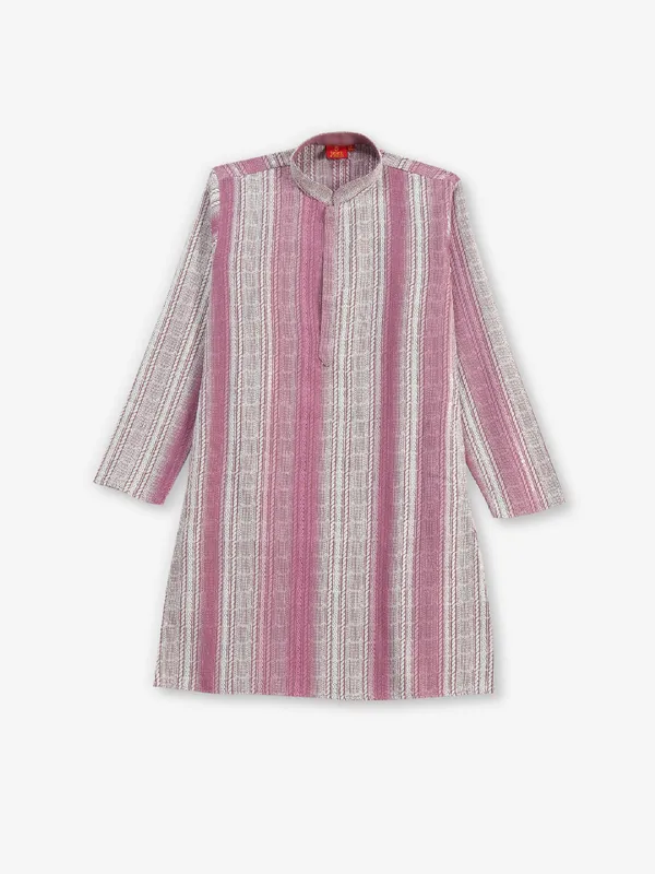 Purple cotton silk kurta suit for festive