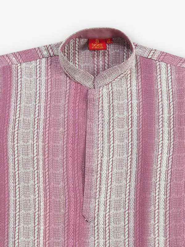 Purple cotton silk kurta suit for festive