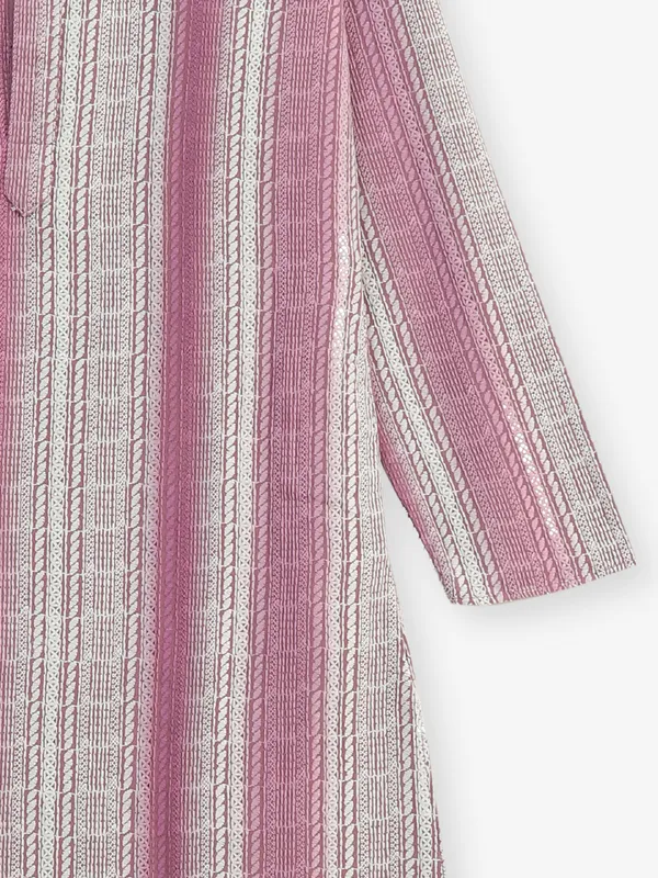 Purple cotton silk kurta suit for festive