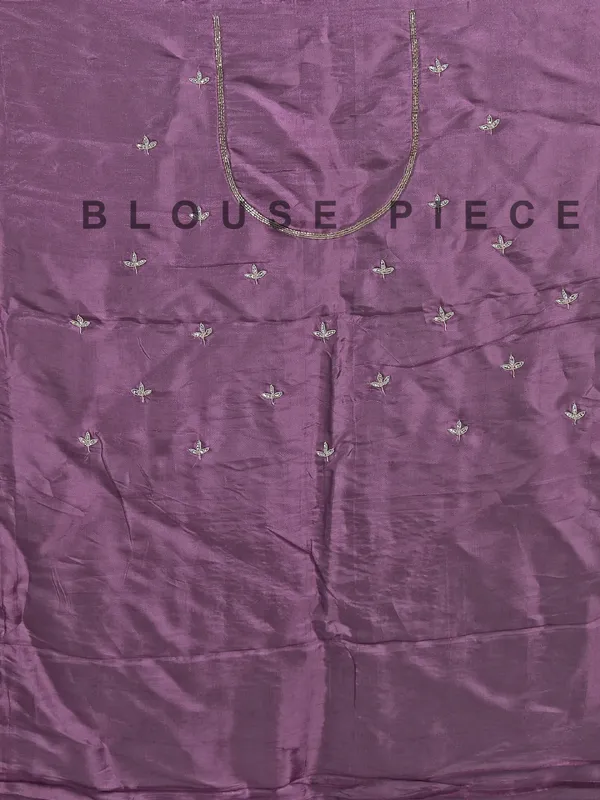 Purple cotton silk saree with heavy zardosi touch