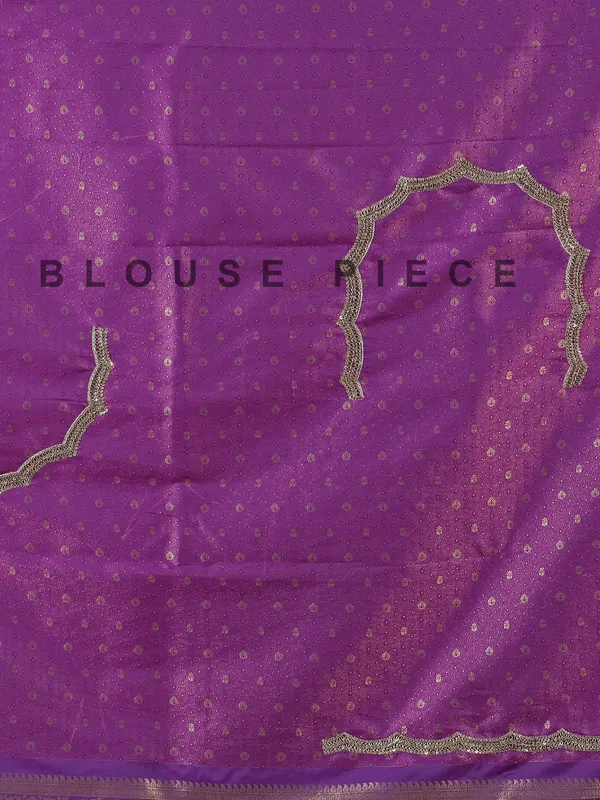 Purple dola silk unstitched saree with zardosi sparkle